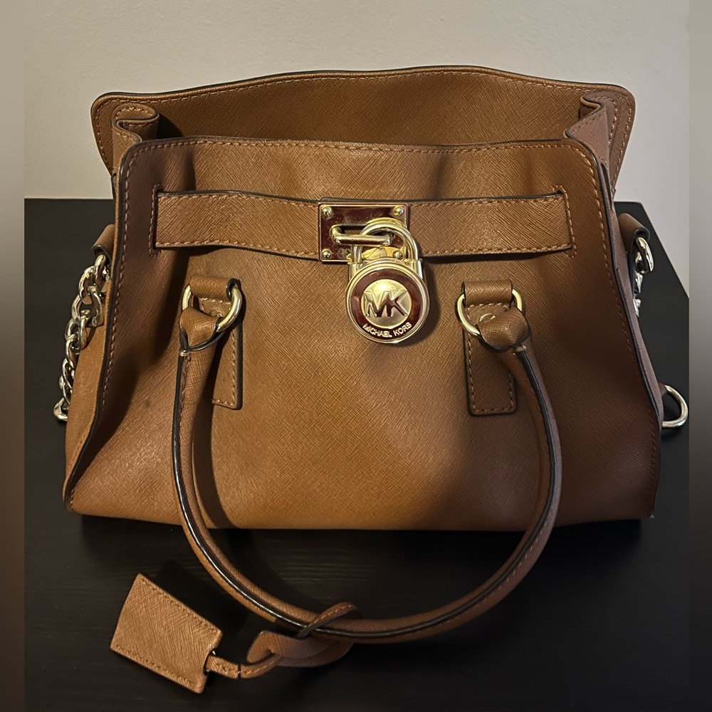 Michael Kors Ruby Medium Brown Leather Satchel - image 1